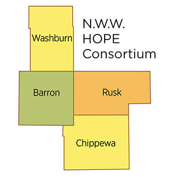 NWW Hope Consortium service area map